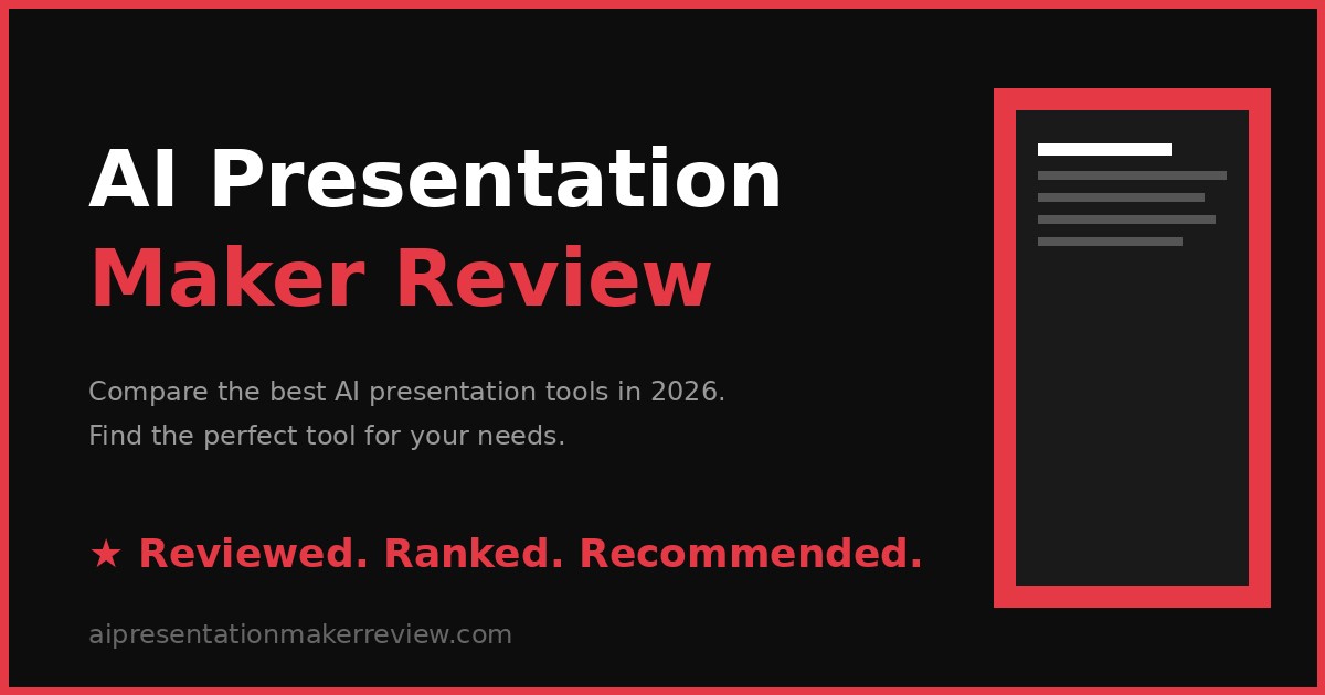 Best AI Presentation Maker 2026 | AI Presentation Maker Review